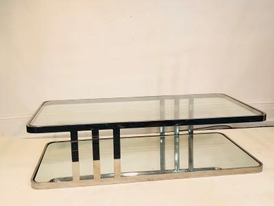 Milo Baughman Milo Baughman Coffee Table Chrome and Glass
