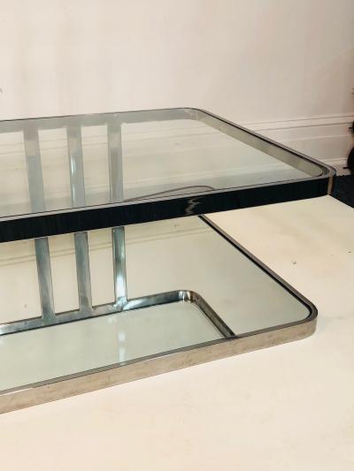 Milo Baughman Milo Baughman Coffee Table Chrome and Glass