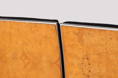 Milo Baughman Milo Baughman Dining Chairs for Thayer Coggin in Olive Burlwood Set of Four 1970