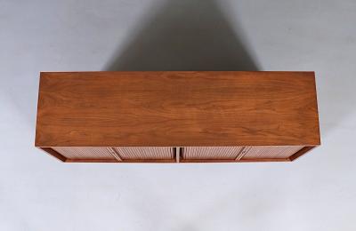 Milo Baughman Milo Baughman Double Tambour Door Credenza w Lacquered Drawers for Glenn of CA