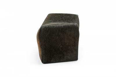 Milo Baughman Milo Baughman For Thayer Coggin American Black Upholstered Saddle Ottoman