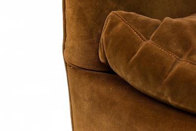 Milo Baughman Milo Baughman For Thayer Coggin Brown Velour Horseshoe Lounge Armchair