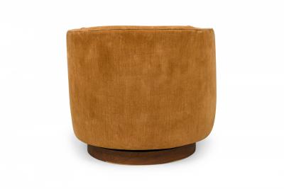 Milo Baughman Milo Baughman For Thayer Coggin Light Brown Velour Horseshoe Lounge Armchair