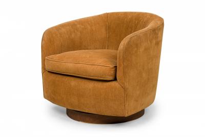 Milo Baughman Milo Baughman For Thayer Coggin Light Brown Velour Horseshoe Lounge Armchair