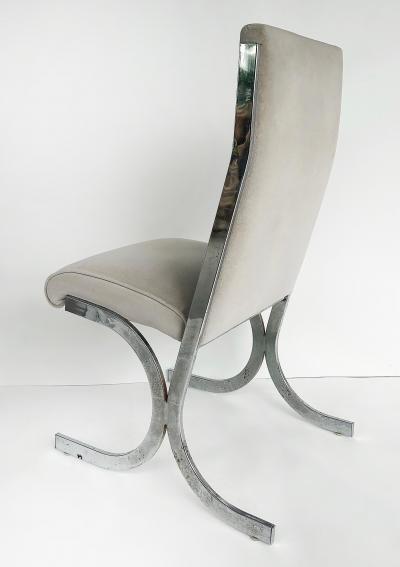 Milo Baughman Milo Baughman Howell Burd Chrome Tufted Velvet Chairs a Pair