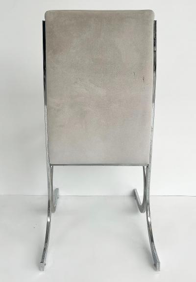 Milo Baughman Milo Baughman Howell Burd Chrome Tufted Velvet Chairs a Pair