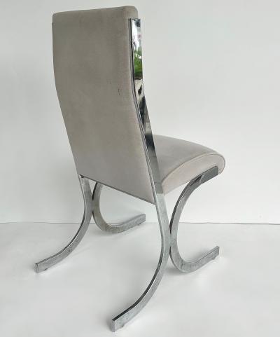 Milo Baughman Milo Baughman Howell Burd Chrome Tufted Velvet Chairs a Pair
