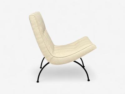 Milo Baughman Milo Baughman Iron Fabric Scoop Chair USA 1950s