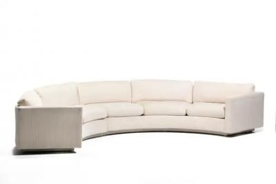 Milo Baughman Milo Baughman Ivory Cream Semi Circular Sectional Sofa for Thayer Coggin