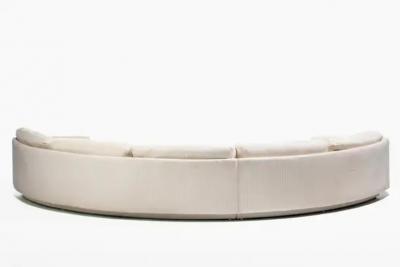 Milo Baughman Milo Baughman Ivory Cream Semi Circular Sectional Sofa for Thayer Coggin