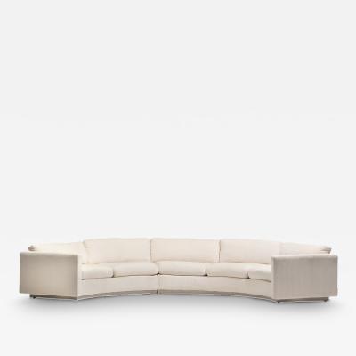 Milo Baughman Milo Baughman Ivory Cream Semi Circular Sectional Sofa for Thayer Coggin