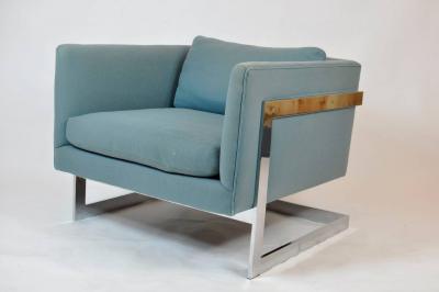 Milo Baughman Milo Baughman Large Cube Lounge Chairs