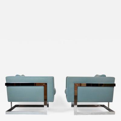 Milo Baughman Milo Baughman Large Cube Lounge Chairs