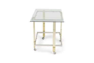 Milo Baughman Milo Baughman Mid Century American Mixed Metal Rolling Bar Cart