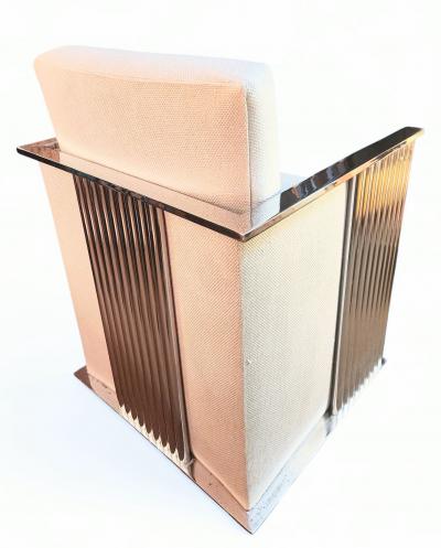 Milo Baughman Milo Baughman Mirrored Chrome Cube Chair Thayer Coggin 1970s