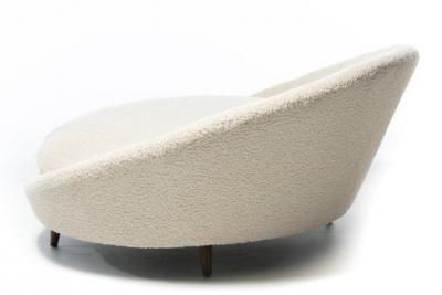Milo Baughman Milo Baughman Monumental Satellite Chair in Soft Ivory White Boucl c 1960