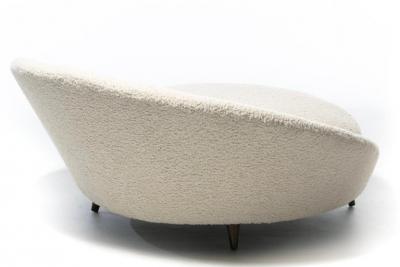Milo Baughman Milo Baughman Monumental Satellite Chair in Soft Ivory White Boucl c 1960