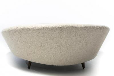 Milo Baughman Milo Baughman Monumental Satellite Chair in Soft Ivory White Boucl c 1960