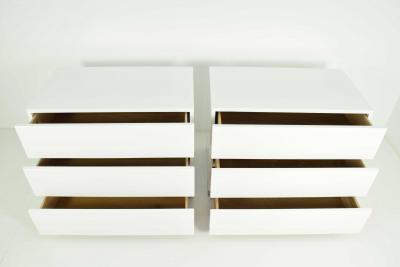 Milo Baughman Milo Baughman Nightstands in White Lacquer