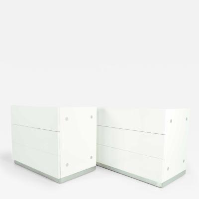 Milo Baughman Milo Baughman Nightstands in White Lacquer