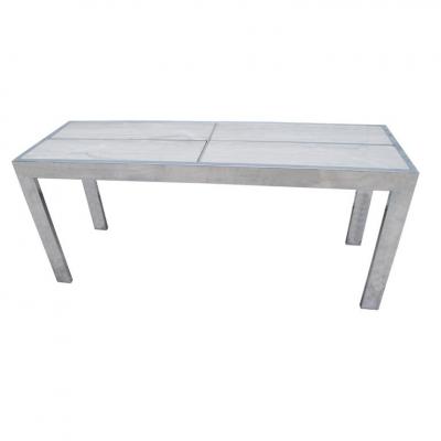 Milo Baughman Milo Baughman Pace Style Chrome Marble Console