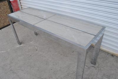 Milo Baughman Milo Baughman Pace Style Chrome Marble Console