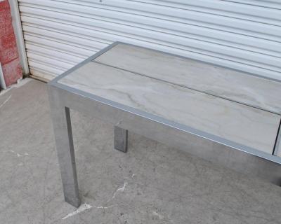 Milo Baughman Milo Baughman Pace Style Chrome Marble Console