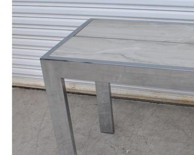 Milo Baughman Milo Baughman Pace Style Chrome Marble Console