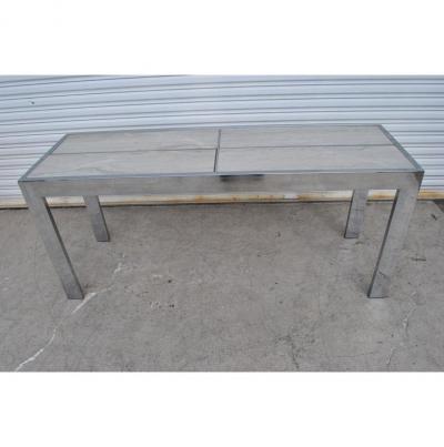 Milo Baughman Milo Baughman Pace Style Chrome Marble Console
