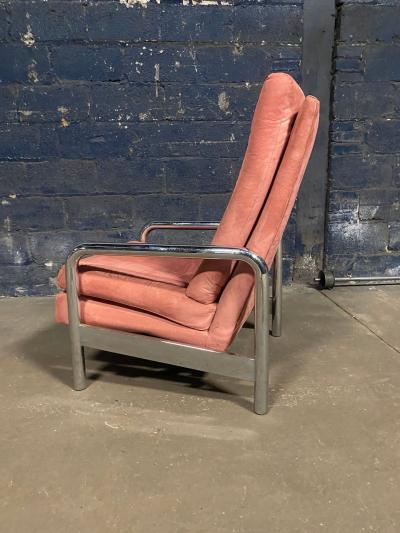 Milo Baughman Milo Baughman Pink Ultrasuede Recliner