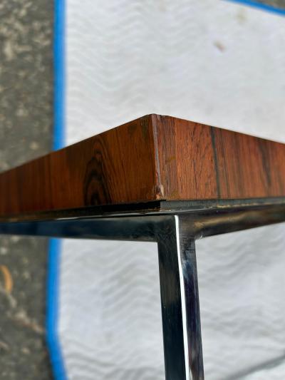 Milo Baughman Milo Baughman Rosewood Chrome Curved Console Bench Mid Century