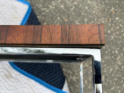 Milo Baughman Milo Baughman Rosewood Chrome Curved Console Bench Mid Century