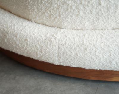 Milo Baughman Milo Baughman Satellite Chaise Lounge in Boucle and Walnut C 1970s
