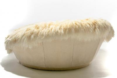 Milo Baughman Milo Baughman Satellite Lounge in Napa Valley Sheepskins Ivory Shearling