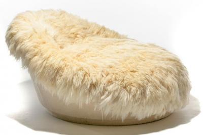 Milo Baughman Milo Baughman Satellite Lounge in Napa Valley Sheepskins Ivory Shearling