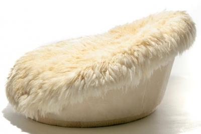 Milo Baughman Milo Baughman Satellite Lounge in Napa Valley Sheepskins Ivory Shearling
