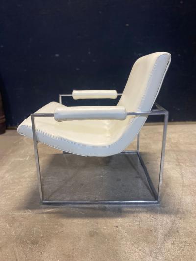 Milo Baughman Milo Baughman Scoop Chair with the Thinline Chrome frame