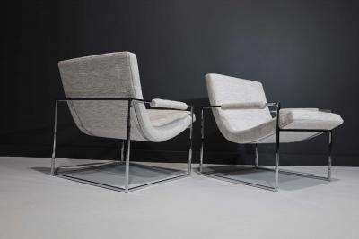 Milo Baughman Milo Baughman Scoop Chairs in Holly Hunt Performance Fabric
