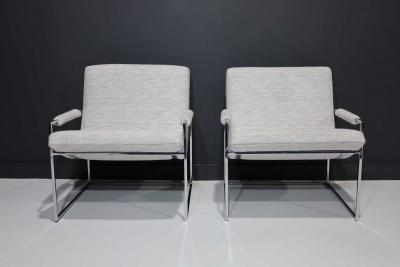 Milo Baughman Milo Baughman Scoop Chairs in Holly Hunt Performance Fabric