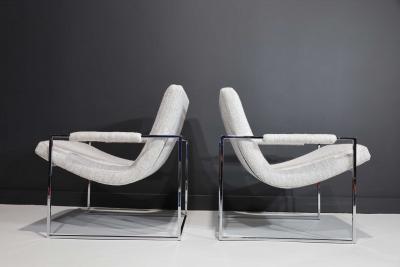 Milo Baughman Milo Baughman Scoop Chairs in Holly Hunt Performance Fabric