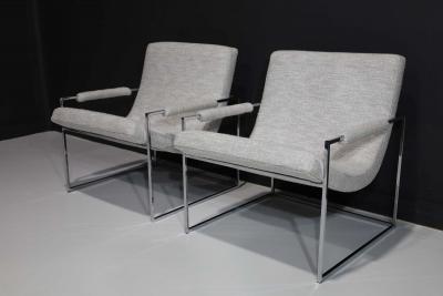 Milo Baughman Milo Baughman Scoop Chairs in Holly Hunt Performance Fabric