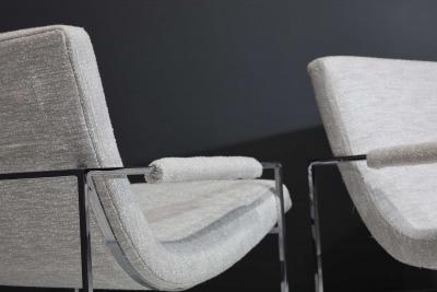 Milo Baughman Milo Baughman Scoop Chairs in Holly Hunt Performance Fabric