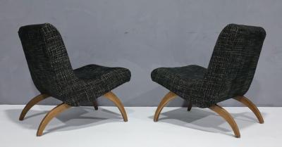 Milo Baughman Milo Baughman Scoop Chairs in New Upholstery 1958