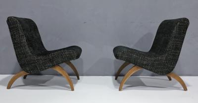 Milo Baughman Milo Baughman Scoop Chairs in New Upholstery 1958