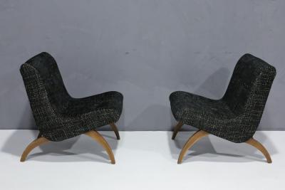 Milo Baughman Milo Baughman Scoop Chairs in New Upholstery 1958