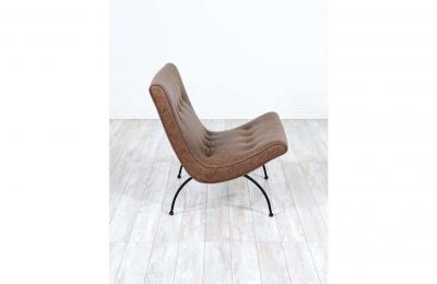 Milo Baughman Milo Baughman Scoop Iron Leather Lounge Chairs for Thayer Coggin