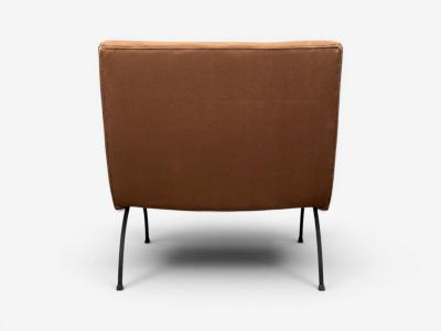 Milo Baughman Milo Baughman Scoop Lounge Chair Iron Brown Fabric USA 1950s