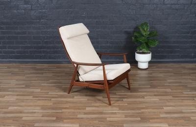 Milo Baughman Milo Baughman Sculptural Walnut Reclining Chair for James Inc 