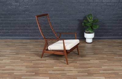 Milo Baughman Milo Baughman Sculptural Walnut Reclining Chair for James Inc 
