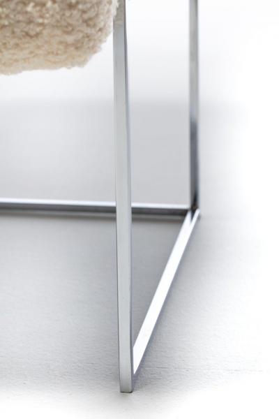 Milo Baughman Milo Baughman Set of 8 Chrome Dining Chairs in Ivory Boucl c 1975